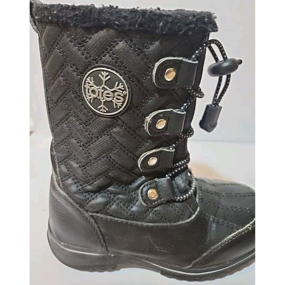 Totes Girl's QUILTY Waterproof Snow Boots Cold Weather Boot Black Size 12M US - Picture 3 of 9